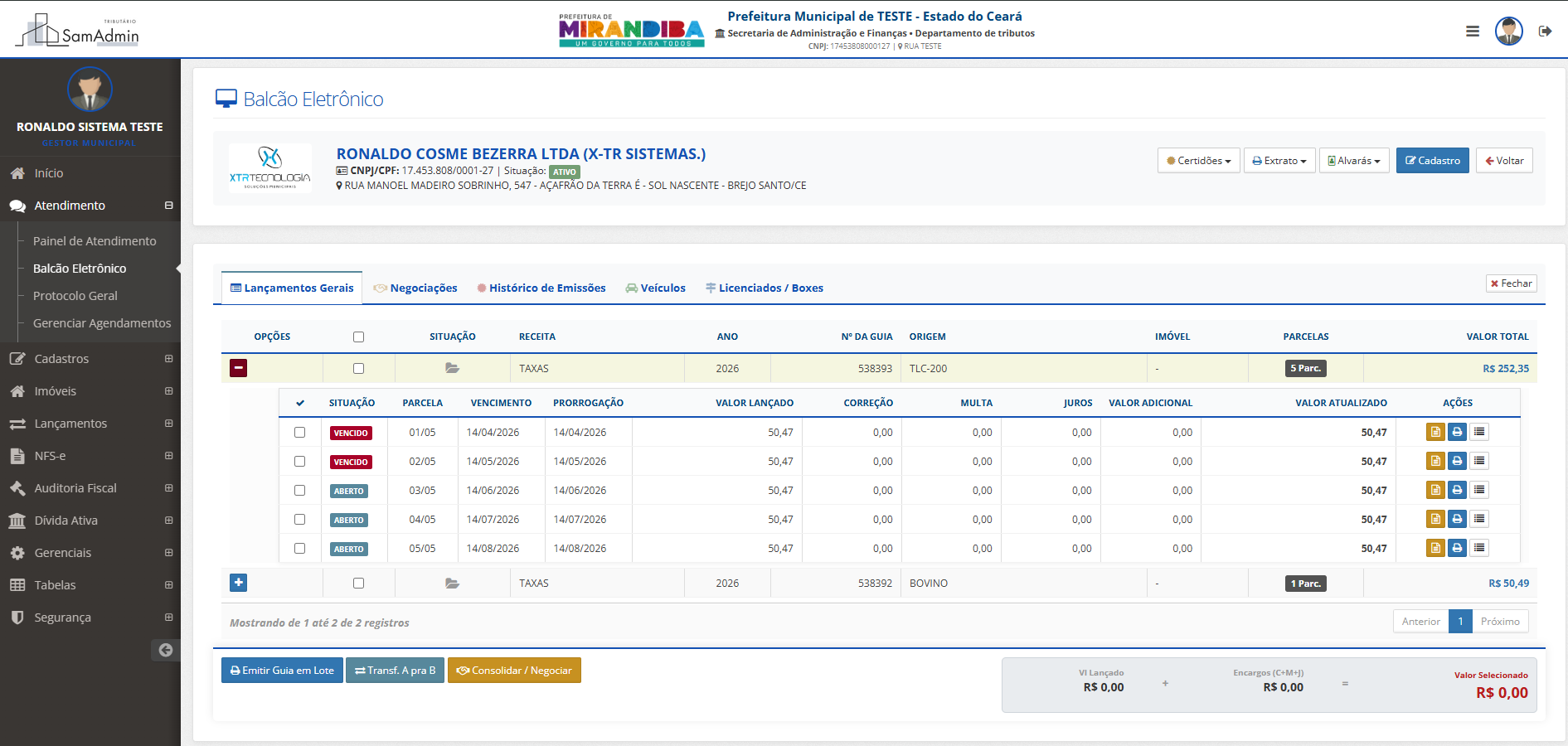 Processamento de Bancos